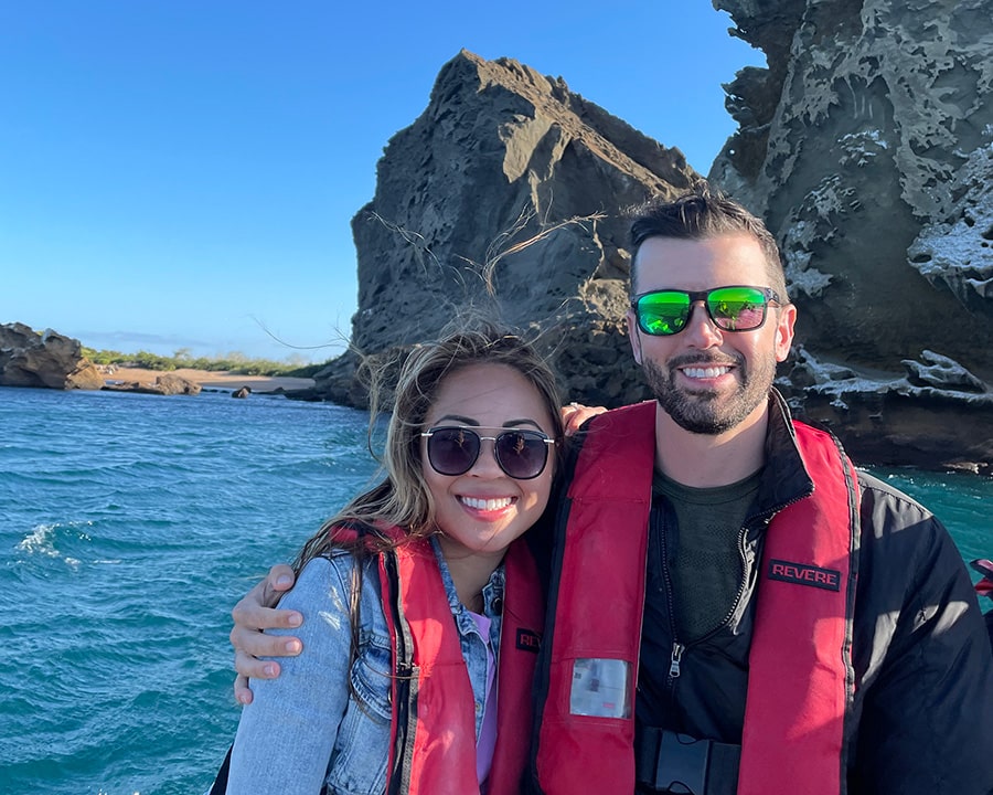 Dariush Fathi, PsyD with his wife Katrina Galapagos Islands