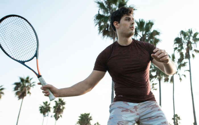Man playing tennis