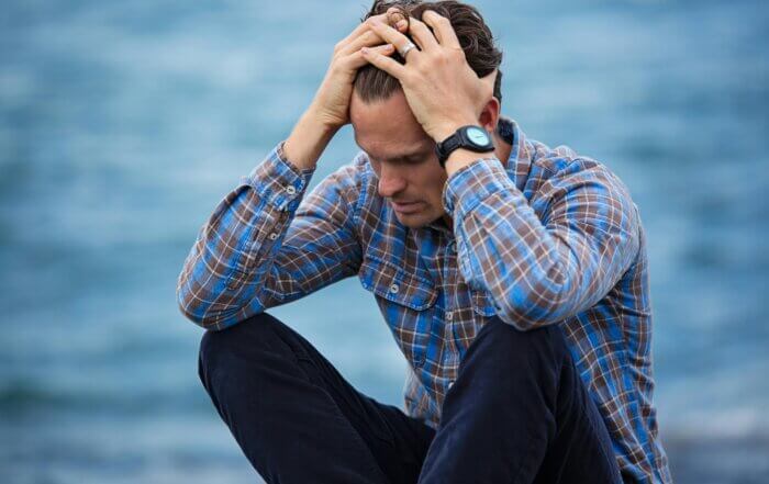 Man experiencing a panic attack
