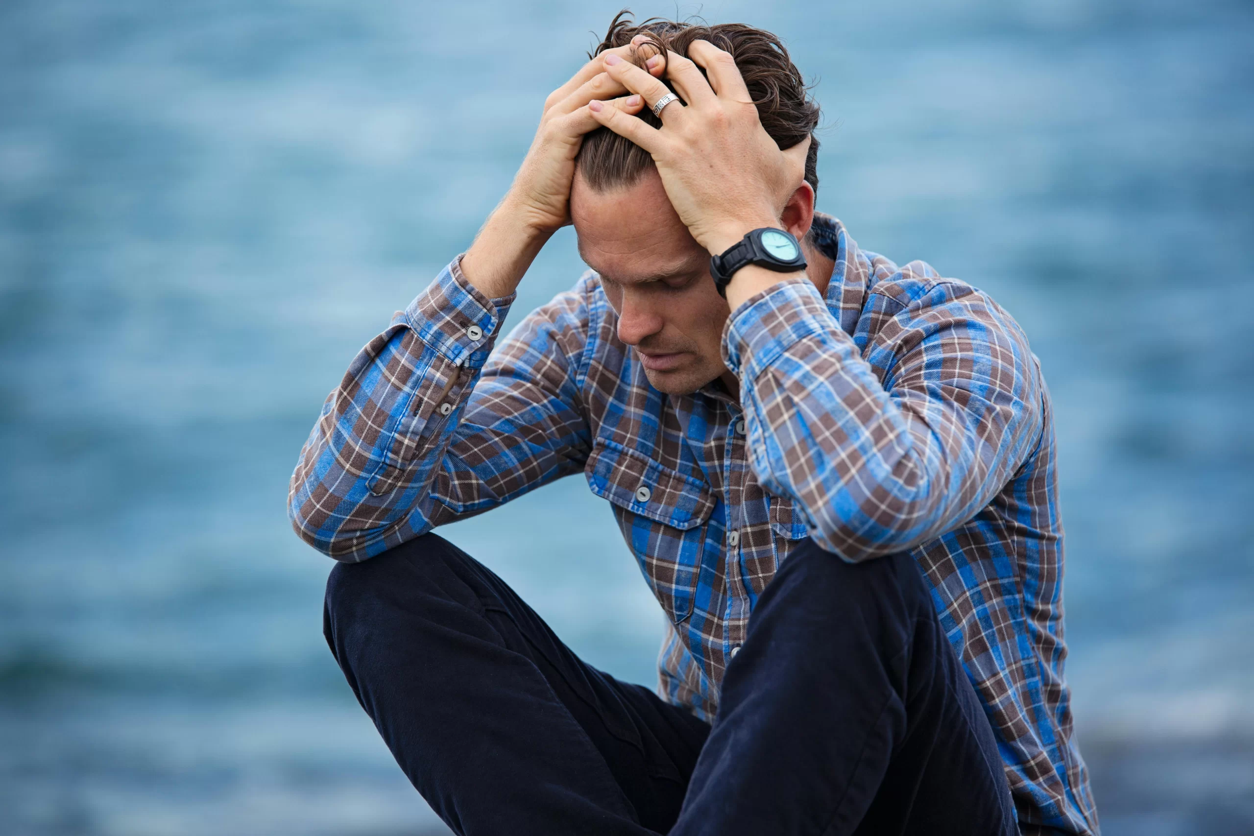 Man experiencing a panic attack